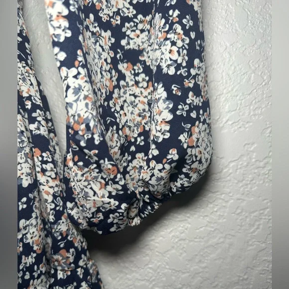 VICI Posy Floral Front Knot Tie Tiered Mini Blue Size Medium Women Dress - Picture 7 of 10